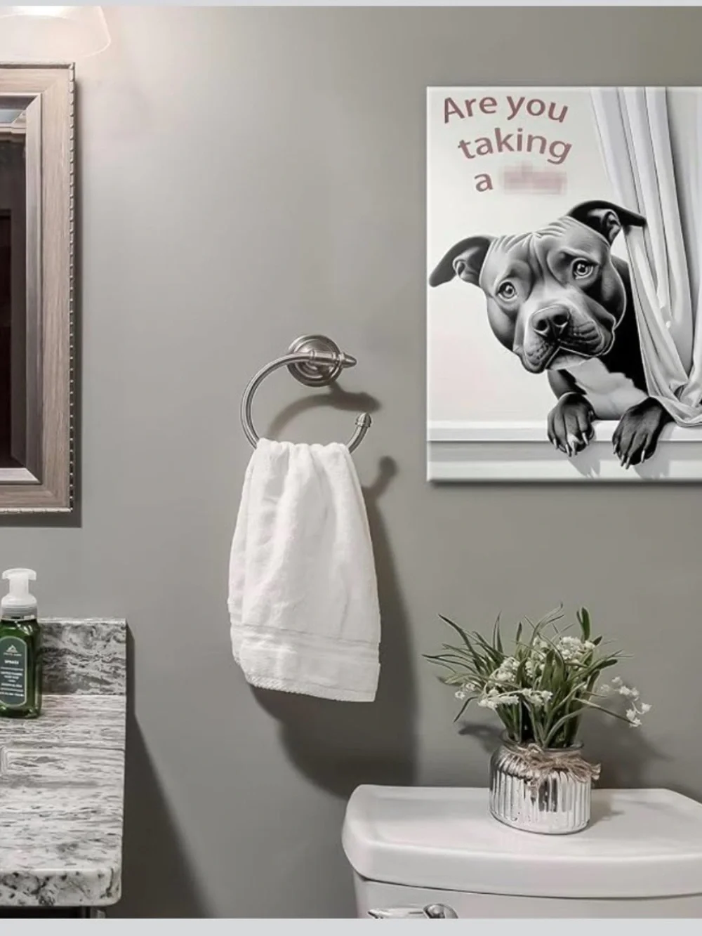 Funny Dog Bathroom Wall Art